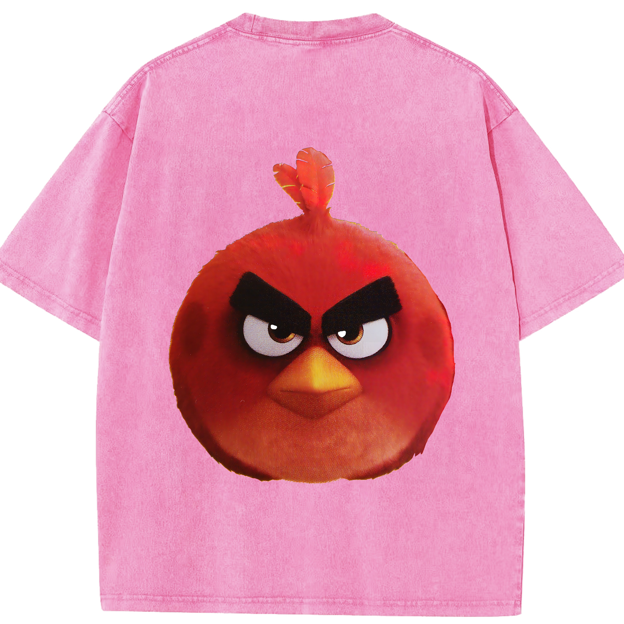 （画像用） Angry Birds アングリーバード 綿100% ヴィンテージ風 半袖Tシャツ（背面プリント）